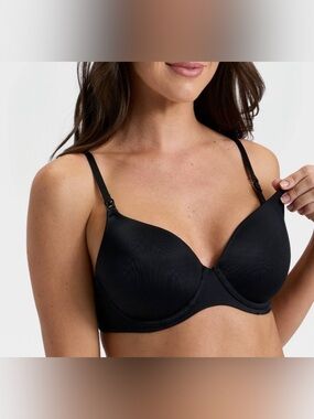 NWT- Auden 38 B Black Nursing T-Shirt Bra - Seamless Comfort  Support